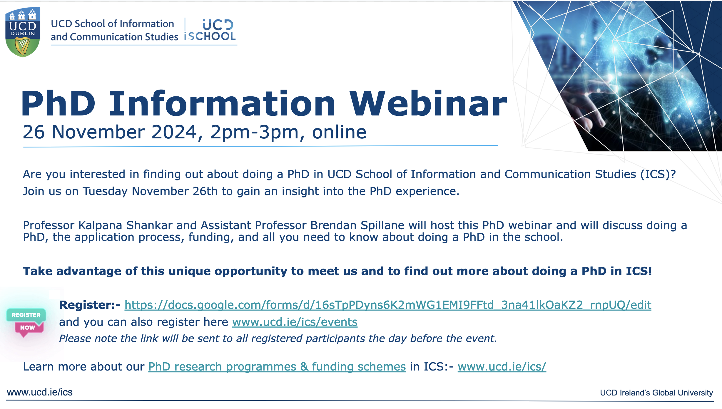 PhD Information Webinar slide